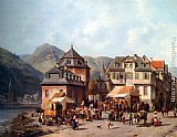 Carabain Paintings - St. Goar am Rhein by Jacques Carabain